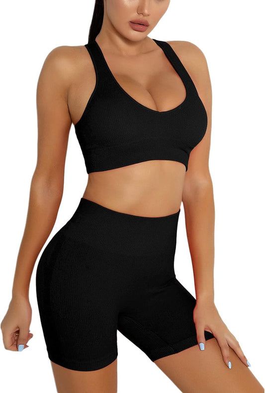 Yoga Set Gym Shorts Women